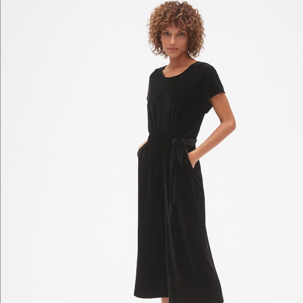 Gap Black Velvet Jumpsuit